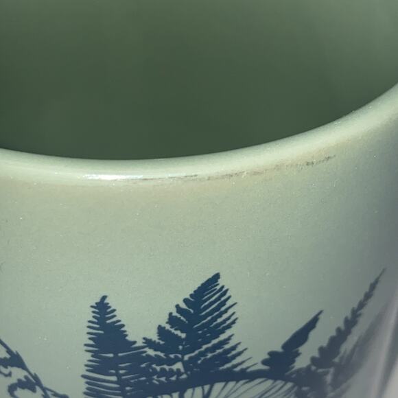 2022 Starbucks Fern & Mushroom Mug Blue On Iridescent Green 12 Oz. - Picture 6 of 8